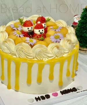 เค้กพีชครีมสด 1 ปอนด์