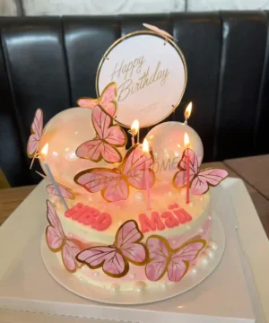 เค้กผีเสื้อสีชมพู 1 ปอนด์