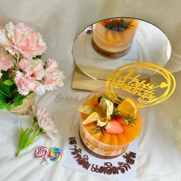 เค้กส้มวันเกิดครึ่งปอนด์ สวยๆ