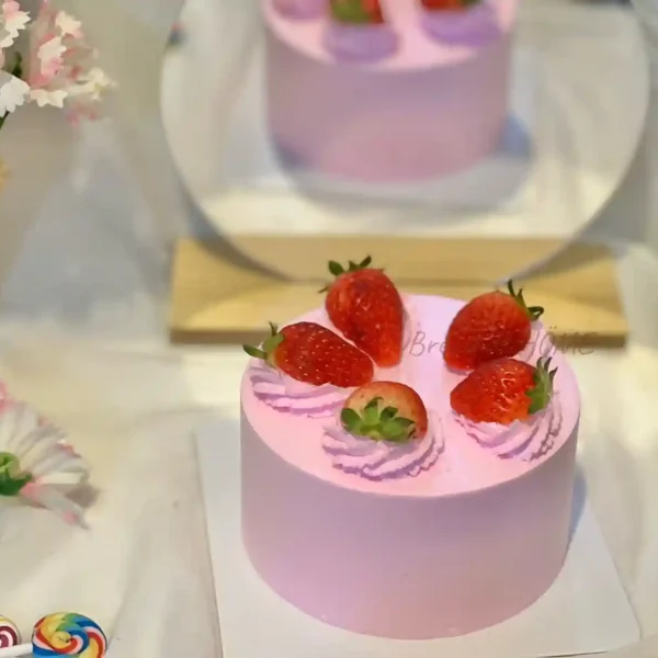สตอเบอรี่ช็อตเค้กสีชมพู 1/2 ปอนด์