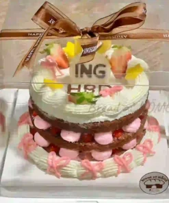 เค้กวันพิเศษสตอเบอรี่ช็อตเค้กมินิมอล 1 ปอนด์