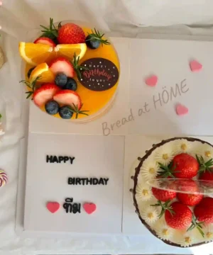 เค้กคู่ดูโอ้ เค้กส้มและสตอเบอรรี่ช็อตเค้ก