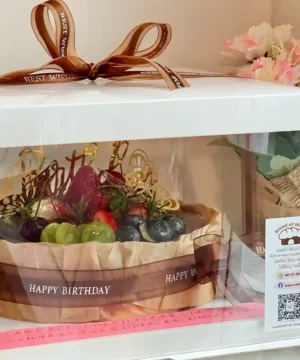 ชีสเค้กหน้าไหม้วันเกิด 3 ปอนด์ พร้อมกล่อง