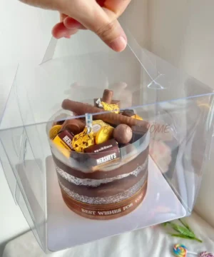 เค้กช็อกโกแลตหน้านิ่มครึ่งปอนด์ พร้อมกล่อง