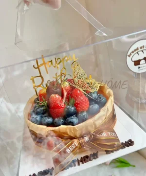 ชีสเค้กหน้าไหม่วันเกิด 1 ปอนด์ พร้อมกล่อง