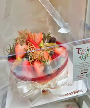 เค้กสตรอเบอรี่หน้านิ่ม 1p พร้อมกล่องใส