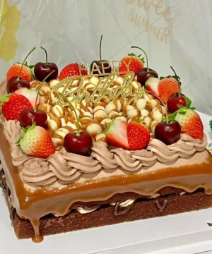 เค้กช็อกโกแลตคาราเมลแมคคาเดเมีย 4 ปอนด์