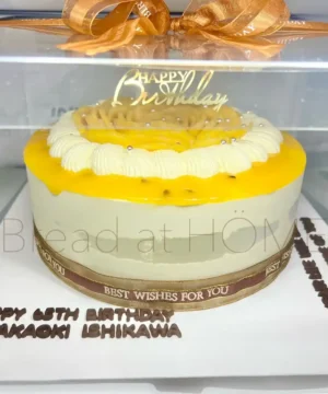 เค้กมะม่วงเสาวรสพร้อมกล่องใส