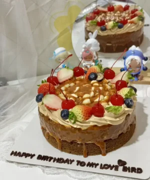 เค้กกาแฟคาราเมลแมคาเดเมียผลไม้ 2 ปอนด์