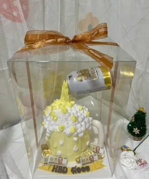 เค้กแก้วเบียร์สิงห์ 1 ปอนด์พร้อมกล่องใส