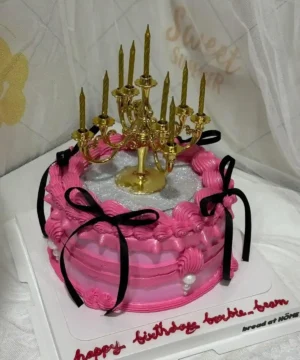 เค้กเชิงเทียนสีชมพู 1p