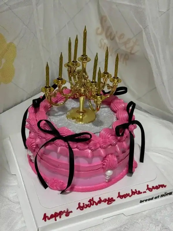 เค้กเชิงเทียนสีชมพู 1p