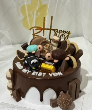 เค้กน้ำตาลปั้นช็อกโกแลตกานาช 1 ปอนด์