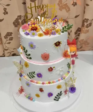 เค้กดอกไม้ 3 ชั้น