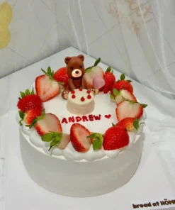 เค้กหมีสตอเบอรี่ฟองดอง 1 ปอนด์