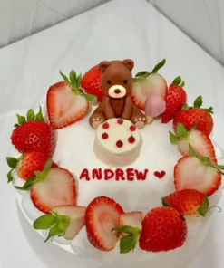 เค้กหมีสตอเบอรี่ 1 ปอนด์