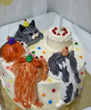 เค้กรูปแมวส้มน่ารัก 1 ปอนด์