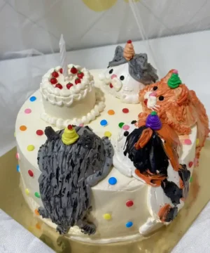 เค้กรูปแมวน่ารัก 1 ปอนด์