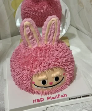 เค้กลาบูบู้น่ารักสีชมพู 1 ปอนด์