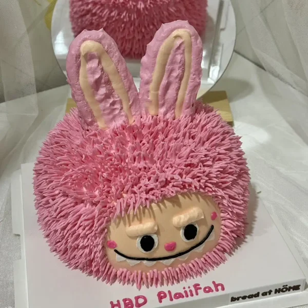 เค้กลาบูบู้น่ารักสีชมพู 1 ปอนด์