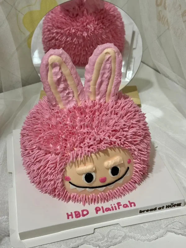 เค้กลาบูบู้น่ารักสีชมพู 1 ปอนด์