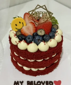 เค้กเรดเวลเวทครีมชีสสตอเบอรี่ครึ่งปอนด์