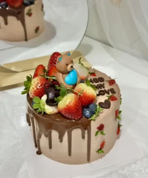 เค้กหมีฟองดองสามมิติครึ่งปอนด์