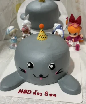 เค้กแมวน้ำวันเกิด 3 มิติ 1 ปอนด์