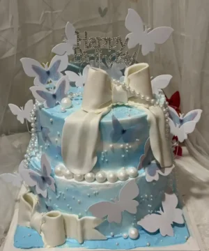 เค้กโบว์ฟองดองวนิลา 2 ชั้น