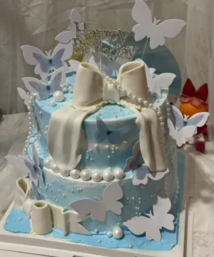 เค้กโบว์ฟองดอง 2 ชั้น 5p