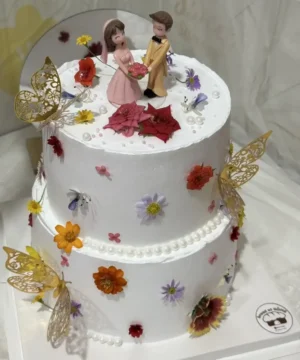 เค้กดอกไม้ 2 ชั้น