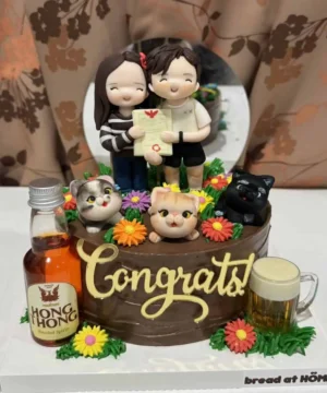 เค้กฟองดองน้ำตาลปั้น 3 มิติ สวยงามและละเอียดอ่อน เหมาะสำหรับงานเฉลิมฉลองและเป็นของขวัญสุดพิเศษในโอกาสสำคัญ.