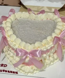 เค้กกลิตเตอร์รูปหัวใจ