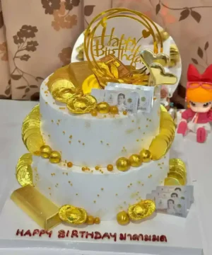 เค้กเงินทอง 2 ชั้น 3 ปอนด์