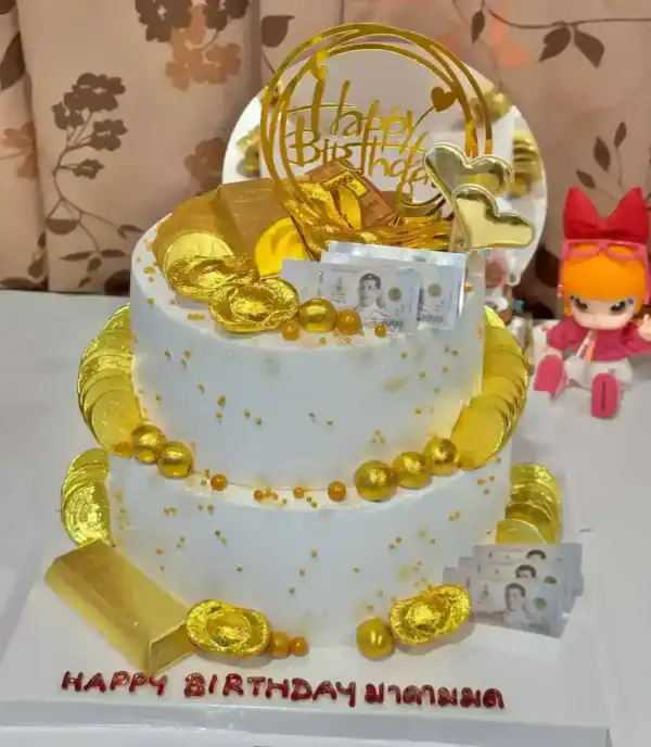 เค้กเงินทอง 2 ชั้น 3 ปอนด์