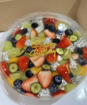 เค้กผลไม้รวมเยลลี่ชีสพายสดใส พร้อมผลไม้สดและเยลลี่หวาน เค้กพรีเมี่ยมสไตล์ญี่ปุ่นสำหรับโอกาสพิเศษ.