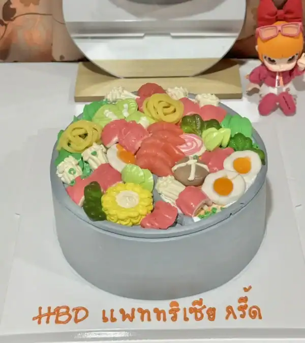 เค้กชาบูสุดน่ารักและสร้างสรรค์ เหมาะสำหรับงานฉลองพิเศษที่ต้องการความโดดเด่นและไม่เหมือนใคร.