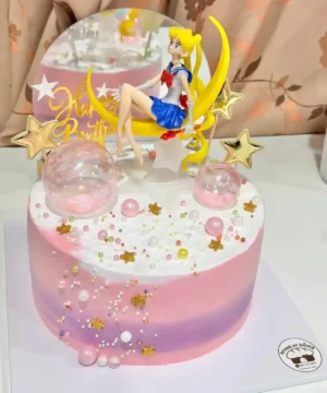 เค้กเซเลอร์มูนสุดน่ารัก พร้อมโมเดลตกแต่งแบบ Custom สำหรับงานพิเศษ เริ่มต้นที่ 590 บาท.